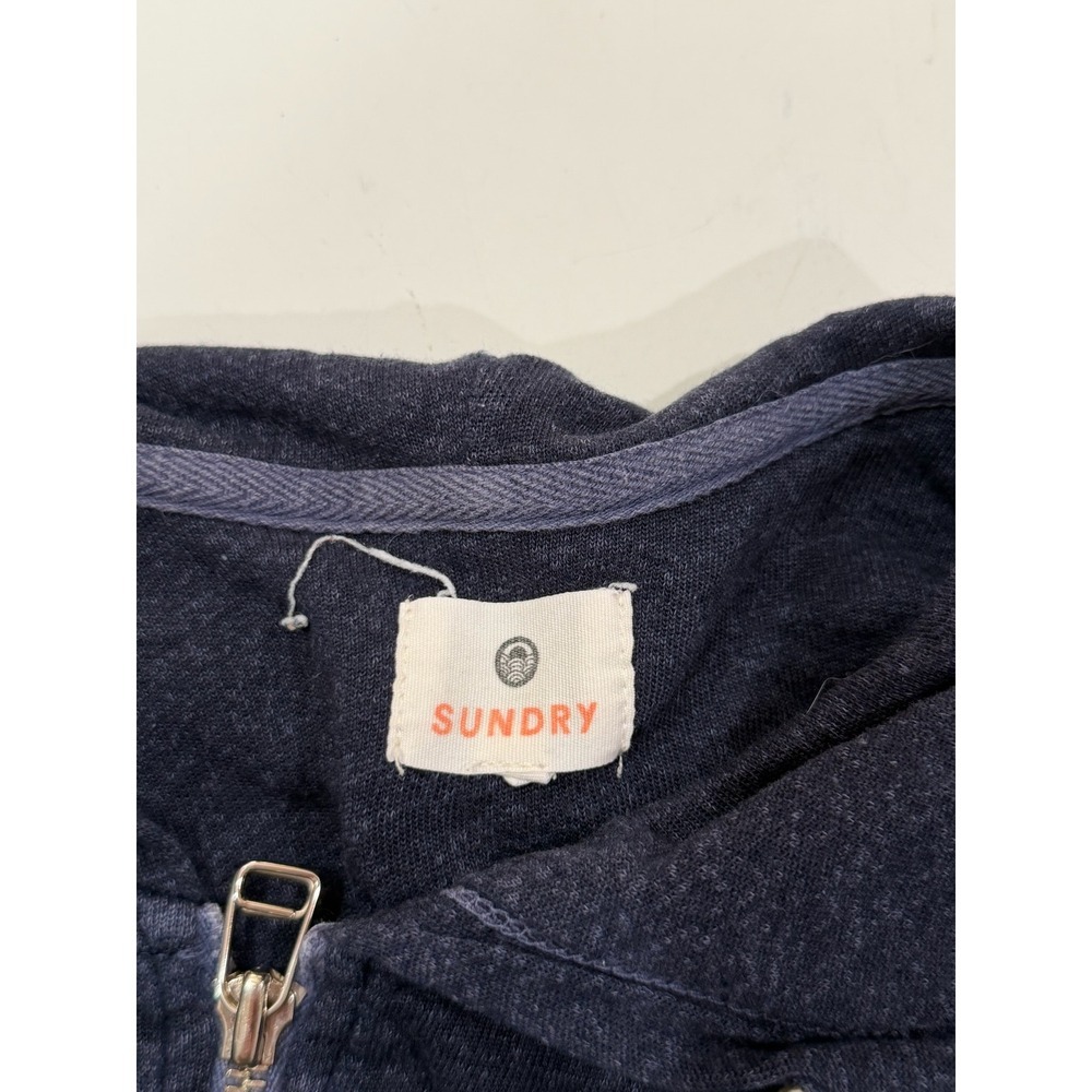 Sundry With Love From Paris Zip Up Hoodie Navy Blue Heathered Size 2 M - Picture 6 of 8